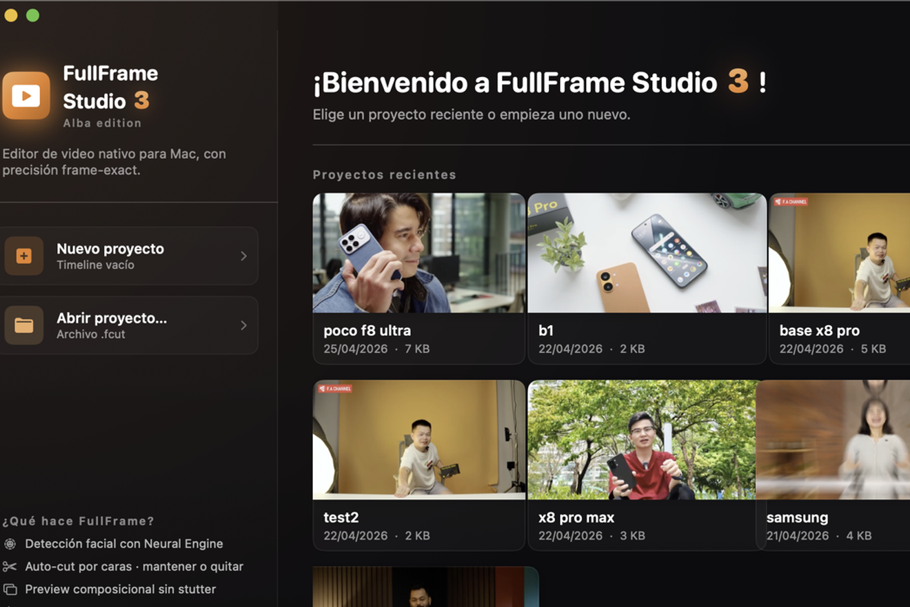 FullFrame Studio en uso